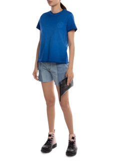 Rose Crest Fade T-shirt Blue