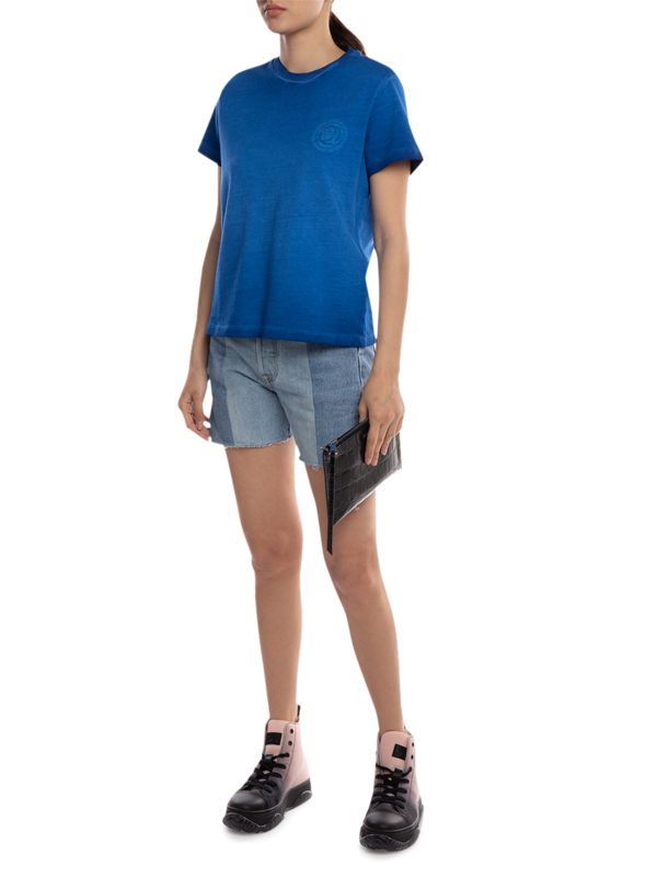 Rose Crest Fade T-shirt Blue