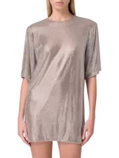 فستان بنمط تيشيرت مزين بالكريستال