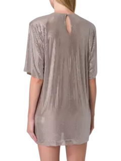 فستان بنمط تيشيرت مزين بالكريستال