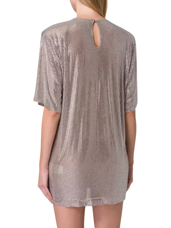 فستان بنمط تيشيرت مزين بالكريستال