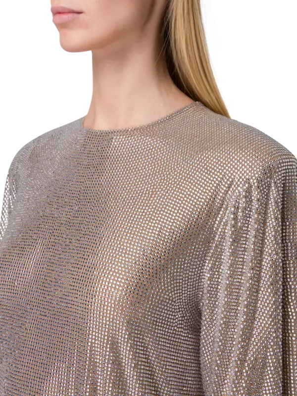 فستان بنمط تيشيرت مزين بالكريستال