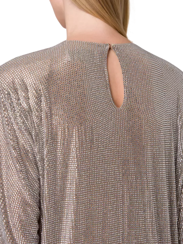 فستان بنمط تيشيرت مزين بالكريستال