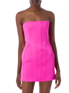 فستان قصير من الساتان بحمالات