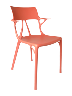 كرسي من تصميم الذكاء الاصطناعي بلون برتقالي