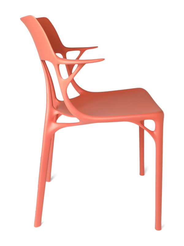 كرسي من تصميم الذكاء الاصطناعي بلون برتقالي