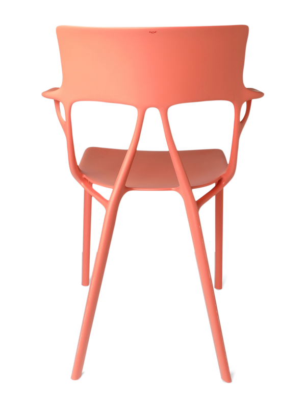 كرسي من تصميم الذكاء الاصطناعي بلون برتقالي