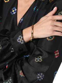 Gold Fingerimprinted Bracelet