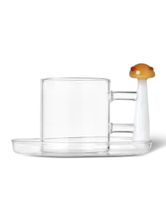 Alice Coffee Cup with saucer - Amber mushroom