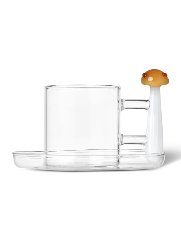 Alice Coffee Cup with saucer - Amber mushroom