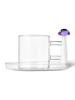 Alice Coffee Cup with saucer - Purple mushroom
