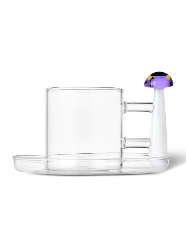 Alice Coffee Cup with saucer - Purple mushroom