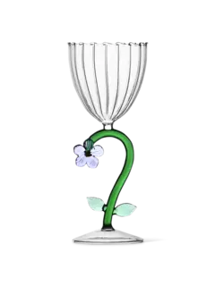 Optical Stemmed Glass - Lilac Flower