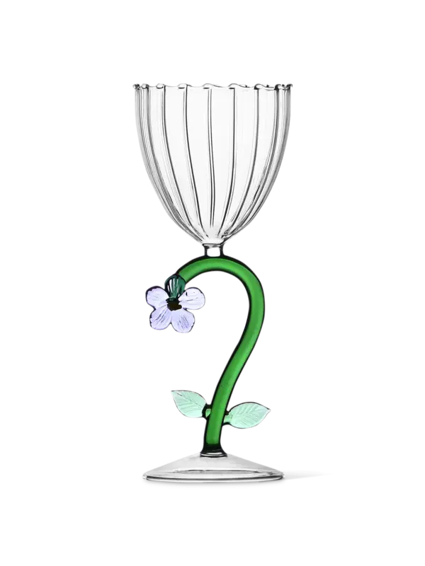 Optical Stemmed Glass - Lilac Flower