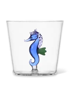 طقم أكواب مارين جاردين مزين بزخارف بنمط فرس بحر أزرق، مكون من قطعتين