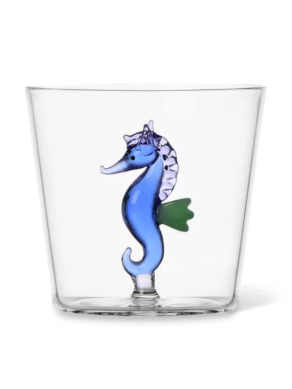 طقم أكواب مارين جاردين مزين بزخارف بنمط فرس بحر أزرق، مكون من قطعتين