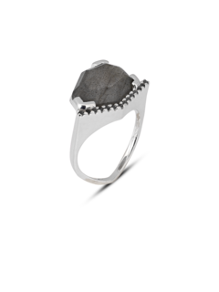 Angled Labradorite Sterling Silver Ring