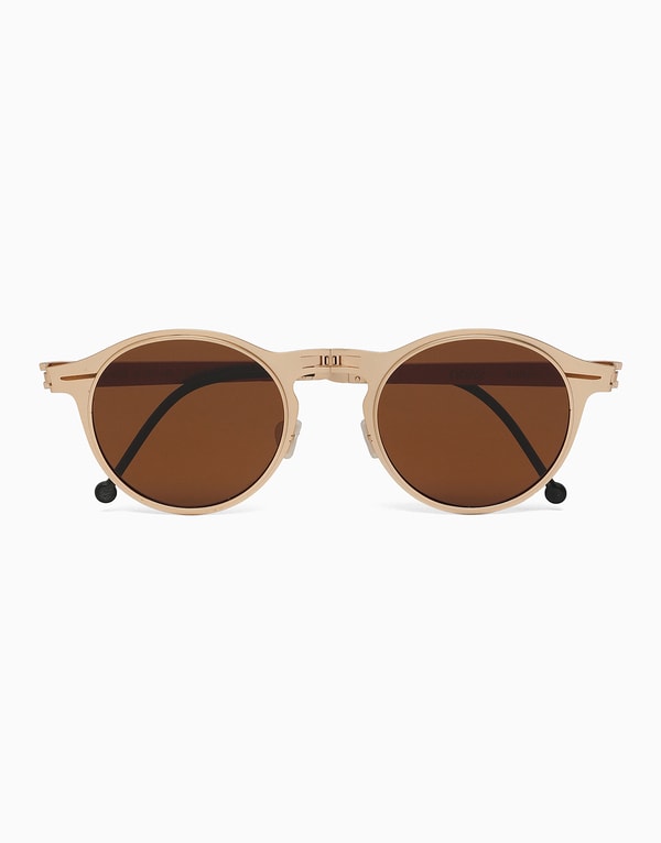 Brown Round Frame Sunglasses