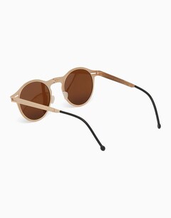 Brown Round Frame Sunglasses