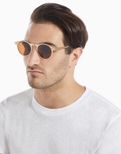 Brown Round Frame Sunglasses