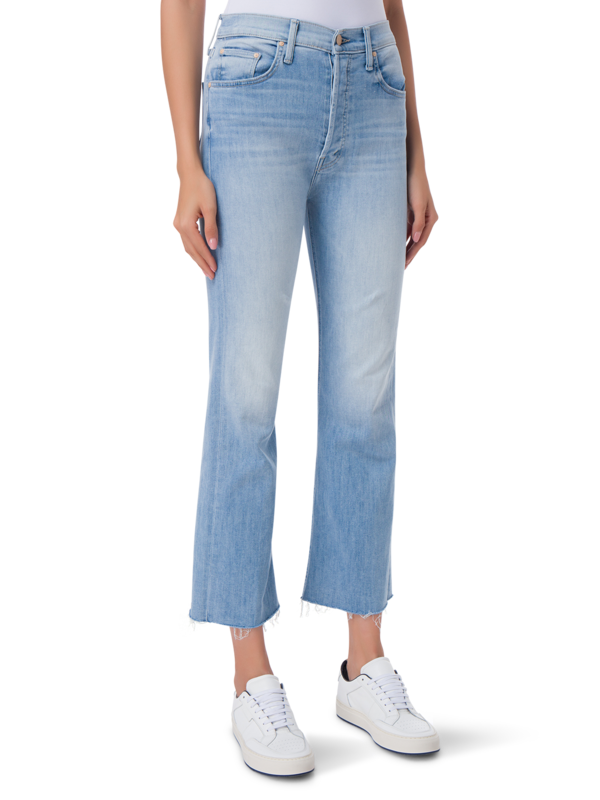 بنطلون جينز "ذا تريبر" من أيلاند تايم مرتفع عن الكاحل بحواف منسّلة