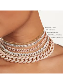 سلسلة متصلة صغيرة سادة من الذهب الأبيض