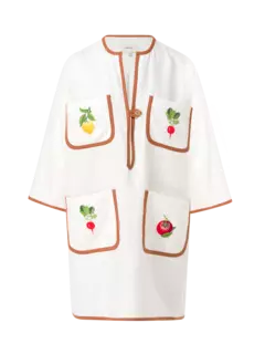 فستان طويل مطرز بتصميم خضراوات