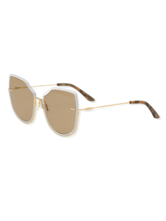Brown/Gold Oversized Geometric Sunglasses