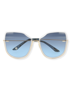 Blue/Gold Oversized Geometric Sunglasses