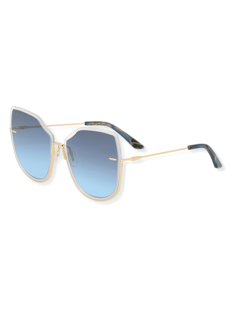 Blue/Gold Oversized Geometric Sunglasses