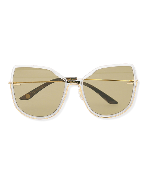 Gold Smoky Oversized Geomtetric Sunglasses