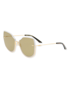 Gold Smoky Oversized Geomtetric Sunglasses