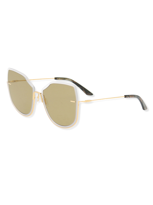 Gold Smoky Oversized Geomtetric Sunglasses