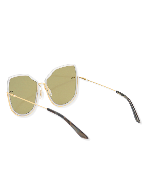 Gold Smoky Oversized Geomtetric Sunglasses