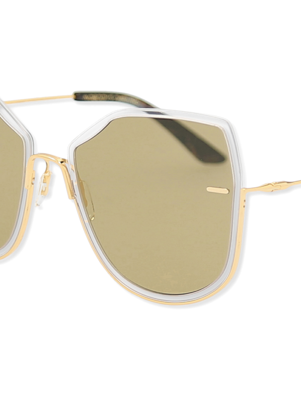 Gold Smoky Oversized Geomtetric Sunglasses