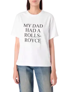 تيشرت سلوجان بعبارة "My Dad Had a Rolls-Royce"