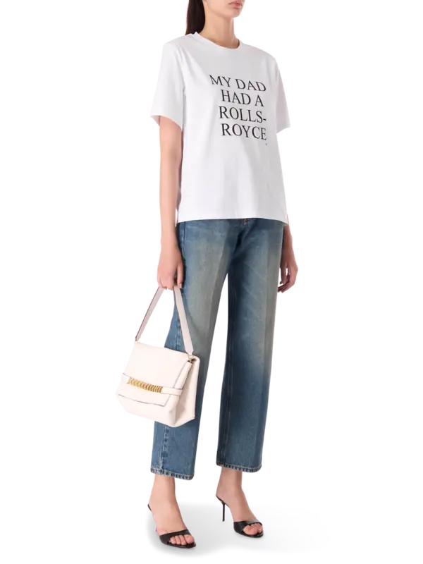 تيشرت سلوجان بعبارة "My Dad Had a Rolls-Royce"