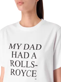 تيشرت سلوجان بعبارة "My Dad Had a Rolls-Royce"