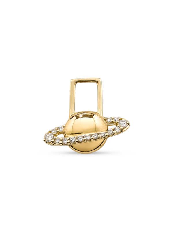 أقراط ساتورن من الذهب الأصفر عيار 14 قيراط