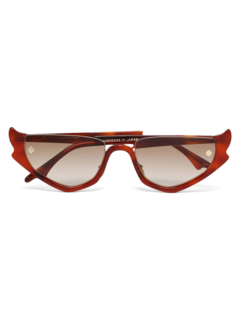 Brown Half Rim Sunglasses