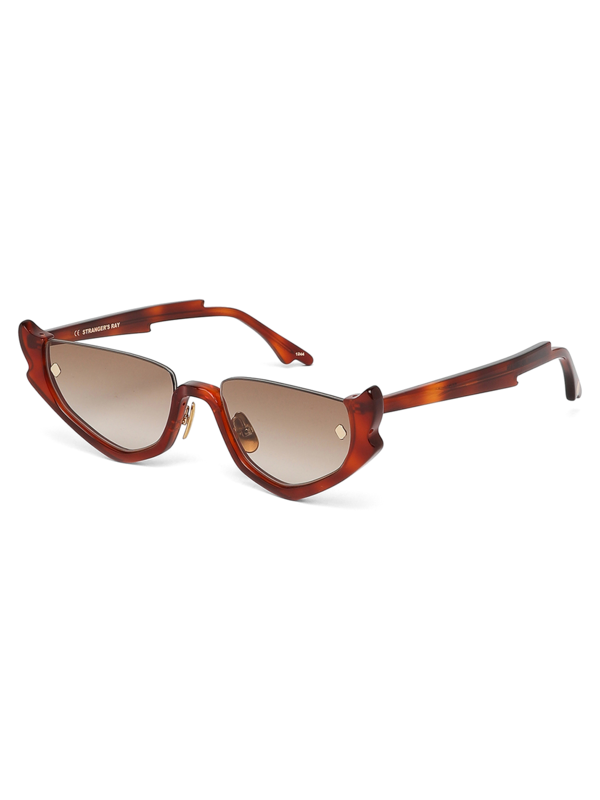 Brown Half Rim Sunglasses