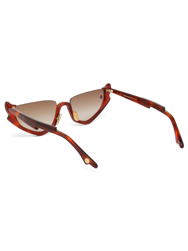 Brown Half Rim Sunglasses