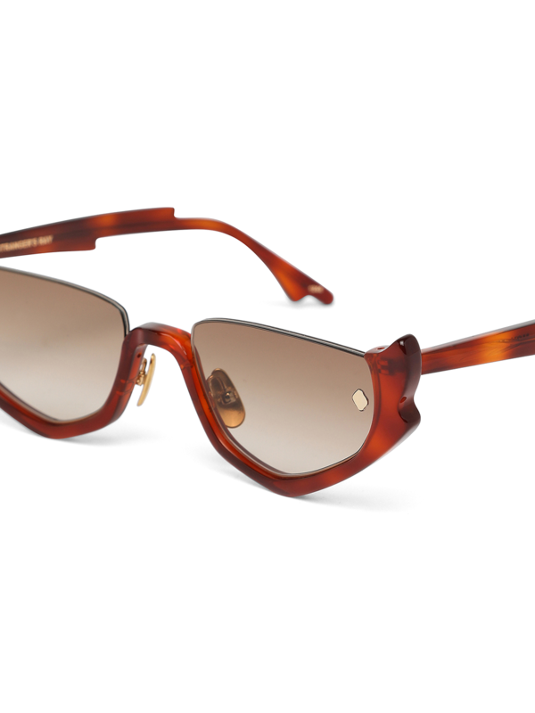 Brown Half Rim Sunglasses