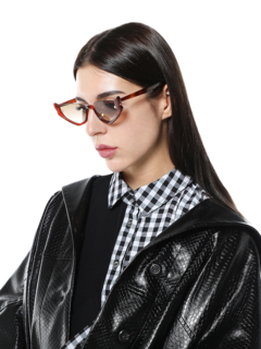 Brown Half Rim Sunglasses
