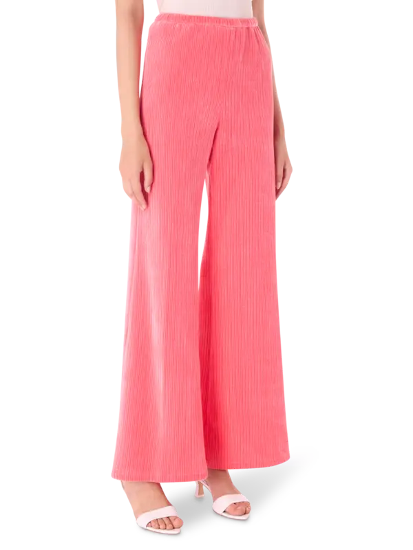 بنطال ضيق من الأعلى وواسع من الأسفل من قماش كوردوري مضلع