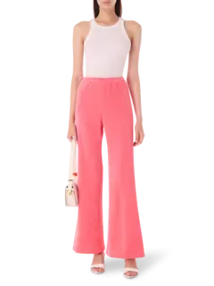 بنطال ضيق من الأعلى وواسع من الأسفل من قماش كوردوري مضلع