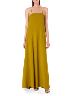 فستان قابل للتمدد بدون حمالات من قماش الكريب كادي