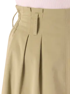 تنورة متوسطة الطول من نسيج التويل القطني بلون خوخي