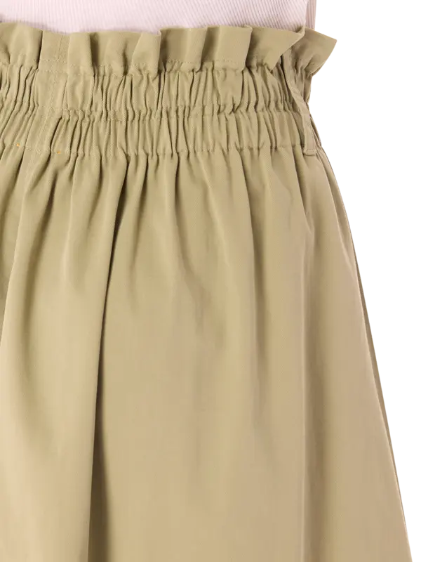 تنورة متوسطة الطول من نسيج التويل القطني بلون خوخي