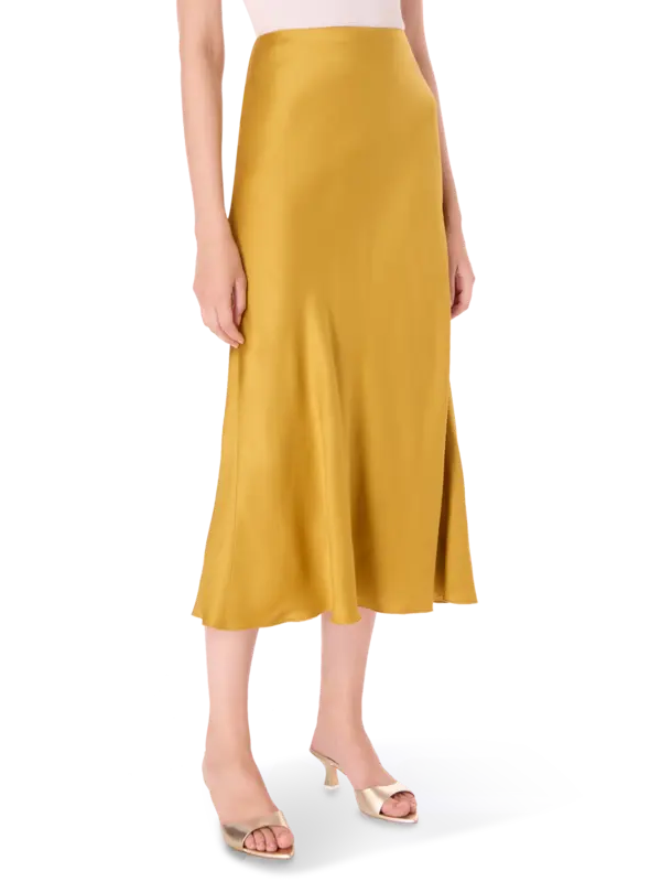 تنورة ساتان متوسطة الطول إنفرز